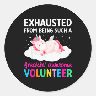 Awesome Volunteer Volunteering Voluntary Worker  Classic Round Sticker