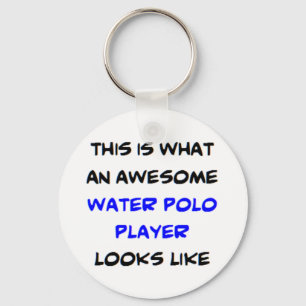 awesome water polo player keychain
