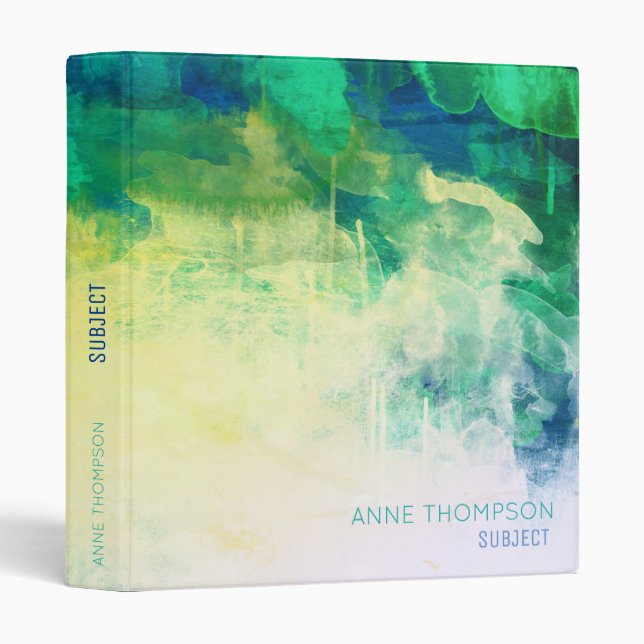 Awesome watercolor with custom subject binder (Front/Spine)