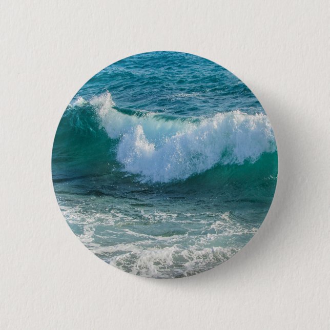 Awesome Wave sea shore nautical ocean nature 2 Inch Round Button (Front)