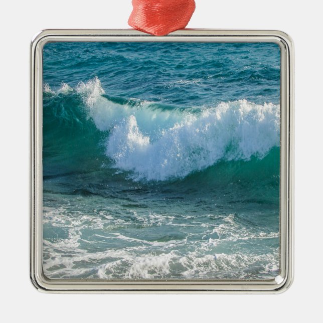 Awesome Wave sea shore nautical ocean nature Metal Ornament (Front)