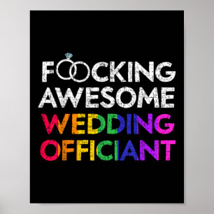 Awesome Wedding Officiant Tee Lgbt Wedding Ceremon Poster