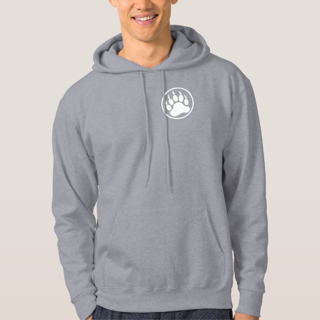 Awesome white Bear Paw back and front print Hoodie (Front)