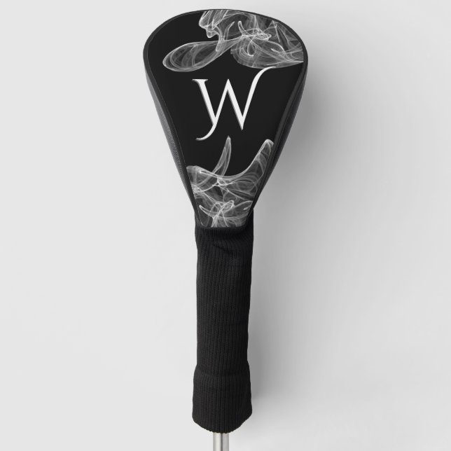 Awesome White Smoke Initialized Golf Head Cover (Front)