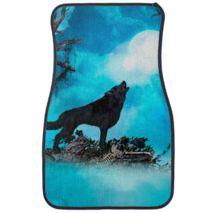 Awesome wolf car mat