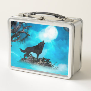 Awesome wolf metal lunch box