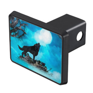 Awesome wolf trailer hitch cover