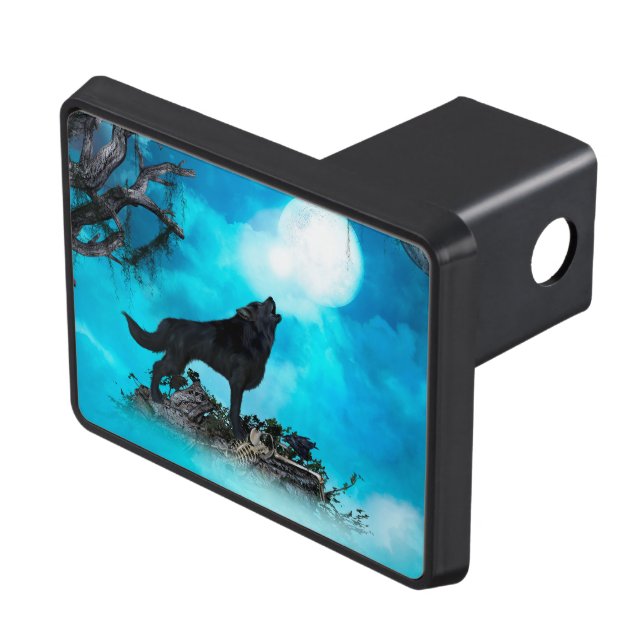 Awesome wolf trailer hitch cover (Top Right)