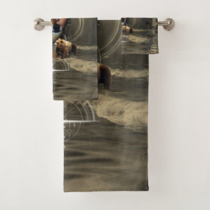 Awesome wolf with fairy bath towel set