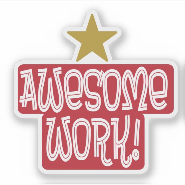Awesome Work Award Appreciation gold star (Front)