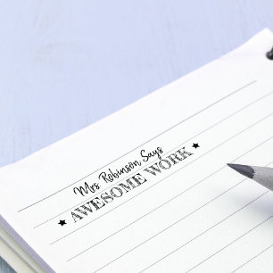 Awesome Work   Personalized Teachers Self-inking Stamp