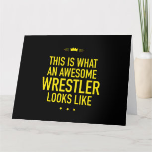 Awesome wrestler looks like funny wrestling grappl thank you card