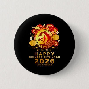 Awesome Year Of The Horse_ Lunar Happy Chinese New 2 Inch Round Button