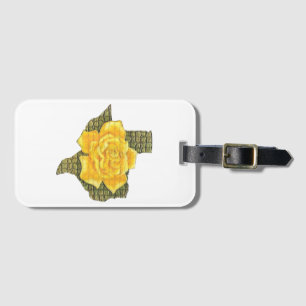 Awesome Yellow Rose Of Texas Pattern Flower Luggage Tag