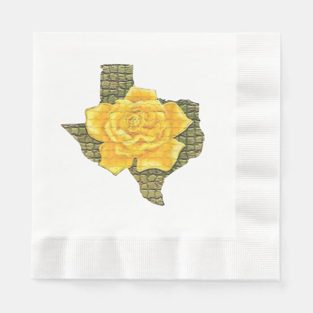Awesome Yellow Rose Of Texas Pattern Flower Napkin (Front)