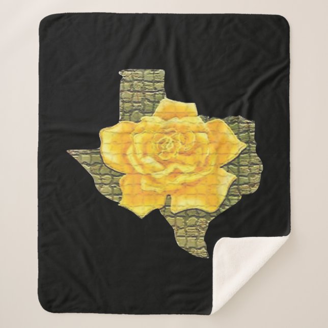 Awesome Yellow Rose Of Texas Pattern Flower  Sherpa Blanket (Front)