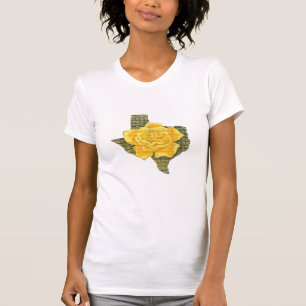 Awesome Yellow Rose Of Texas Pattern Flower T-Shirt