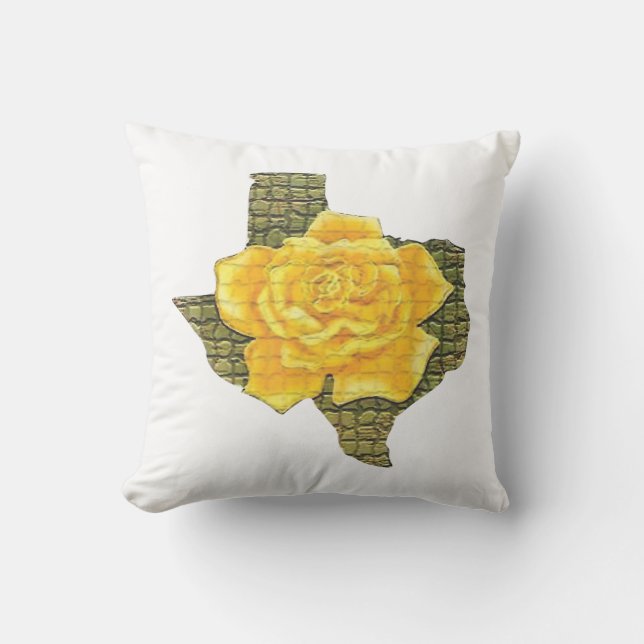 Awesome Yellow Rose Of Texas Pattern Flower Throw Pillow (Front)