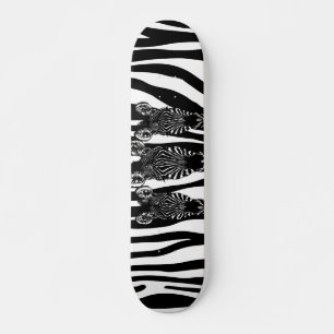 Awesome Zebra  Herd on Zebra Print Skateboard