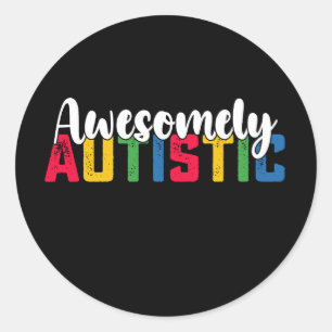Awesomely Autistic Autism Biy Girl Family Classic Round Sticker