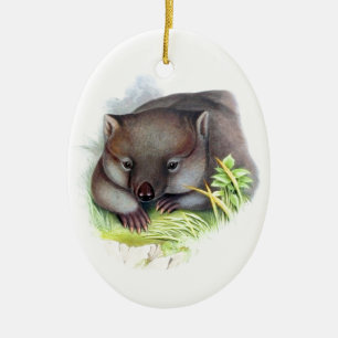 Awesomely cute Australian animal wombat vintage Ceramic Ornament