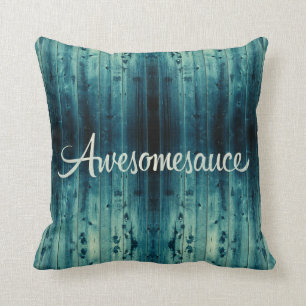 Awesomesauce Wood Panel Throw Pillow