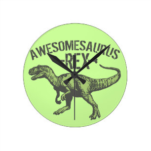 Awesomesaurus Rex Round Clock