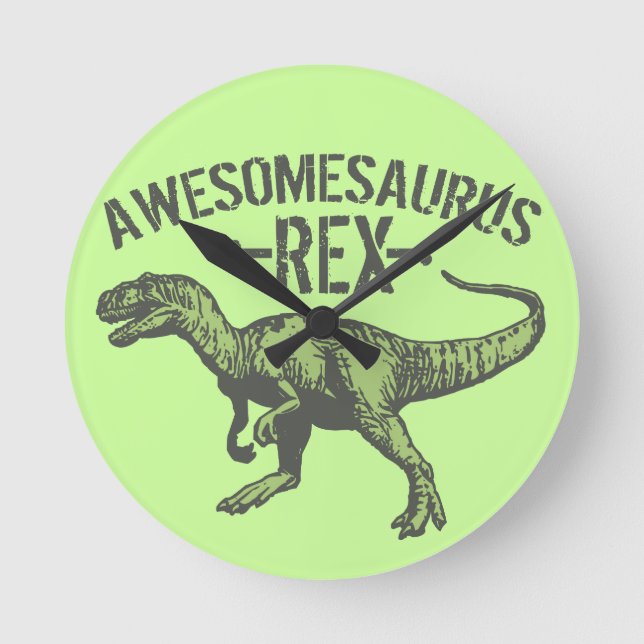 Awesomesaurus Rex Round Clock (Front)