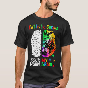 Awetistic Genius Brain Autism Awareness Month Puzz T-Shirt