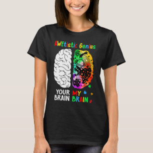 Awetistic Genius Brain Autism Awareness Month Puzz T-Shirt