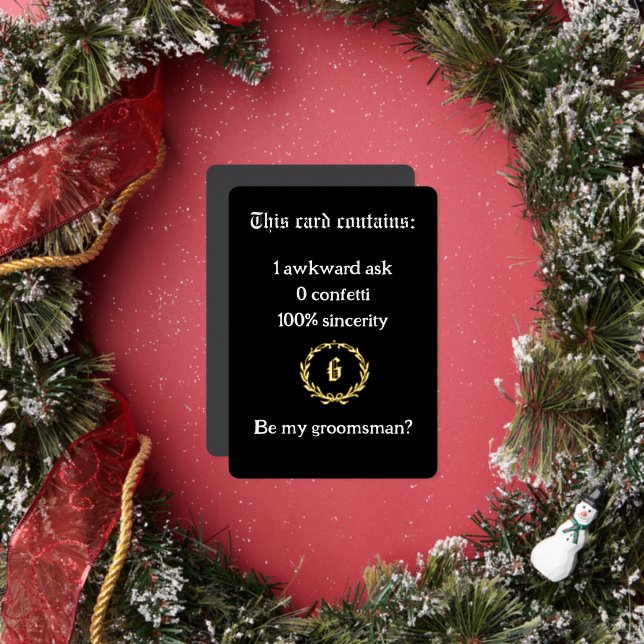 “Awkward Ask, Royal Style” Groomsman Proposal Card (Insitu)