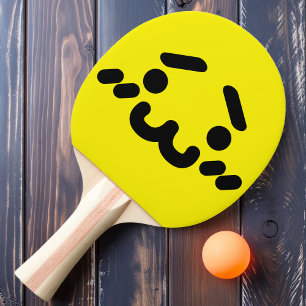 Awkward Cute Face Yellow Ping Pong Paddle