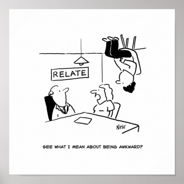 Awkward husband sitting on the ceiling poster (Front)