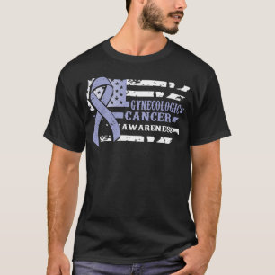 Awkward Style USA Flag Gynecologic Cancer Awarenes T-Shirt
