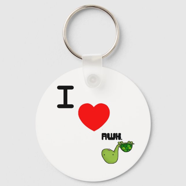 awkward turtle love keychain (Front)