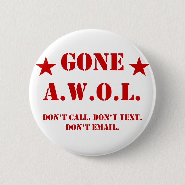 AWOL 2 INCH ROUND BUTTON (Front)