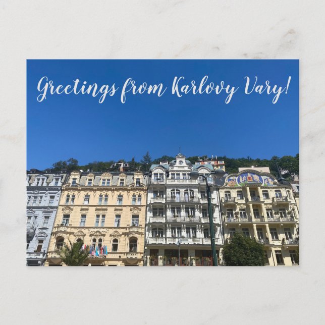 aWorld2Celebrate: Greetings from Karlovy Vary! Postcard (Front)