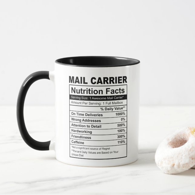 Awsome Mail Carrier Funny Nutrition Facts Mug (With Donut)