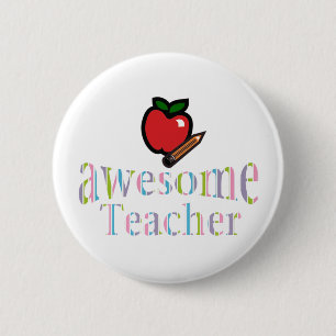awsome Teacher 2 Inch Round Button