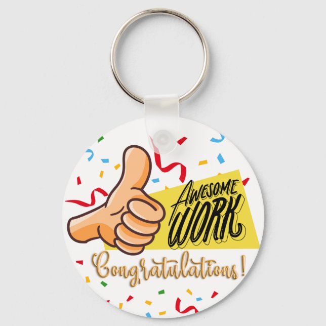 awsome work congratulations keychain (Back)