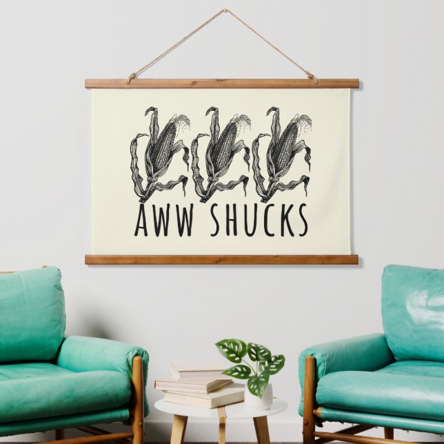 Aww Shucks Corn Husk Funny Farm Hanging Tapestry (Living Room)