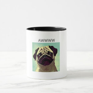 Awww Cutest Pug Ever Portraits Pug Cartoon Mug
