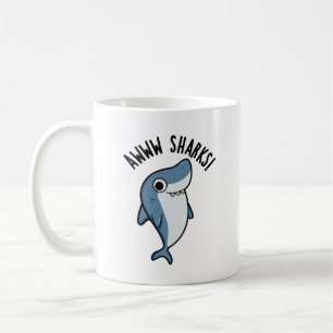 Awww Sharks Funny Animal Pun  Coffee Mug
