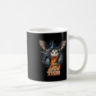 Awww Tism Funny Opossum Bat Spit Fire Opossum Meme Coffee Mug