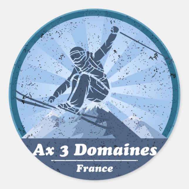Ax 3 Areas Ski resort - Skiing Classic Round Sticker (Front)