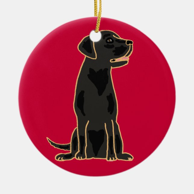 AX- Awesome Black Labrador Cartoon Ornament (Front)