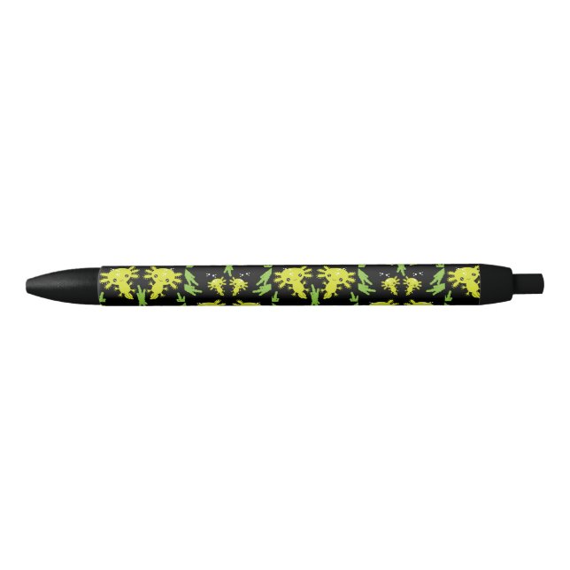 Axaotl Salamander Kids Gift Black Ink Pen (Front)