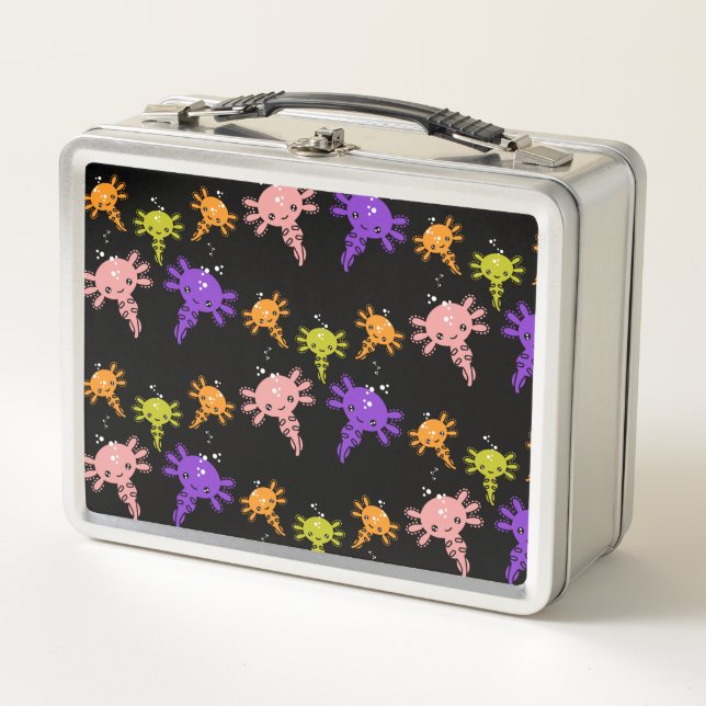 Axaotl Salamander Kids Gift Metal Lunch Box (Front)