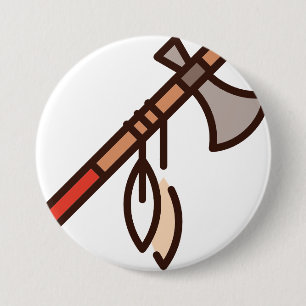 axe 3 inch round button