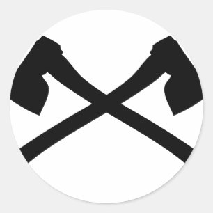 axe axe crossed icon classic round sticker
